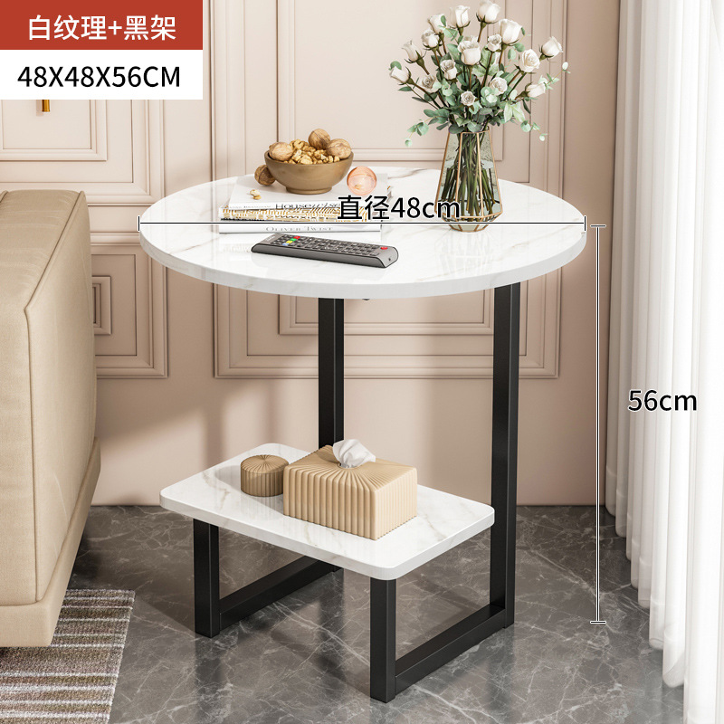 Nordic Light Luxury Coffee Table Modern Minimalist Creative Small Table Side Table Table Home Living Room Double Layer Sofa Side Table Side Table Side Cabinet