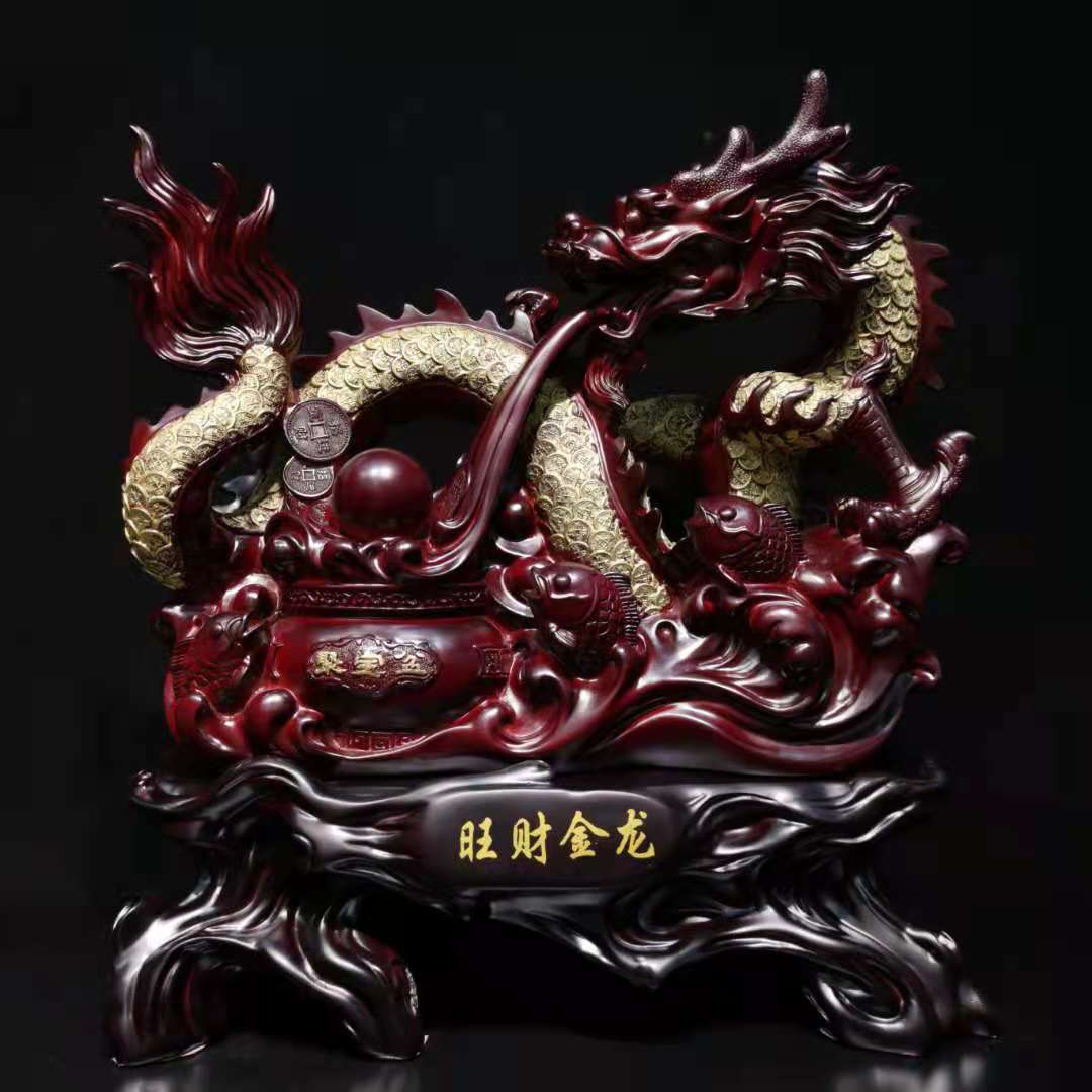 树脂生肖龙摆件办公室客厅酒柜电视柜居家装饰品开业礼品批发制作