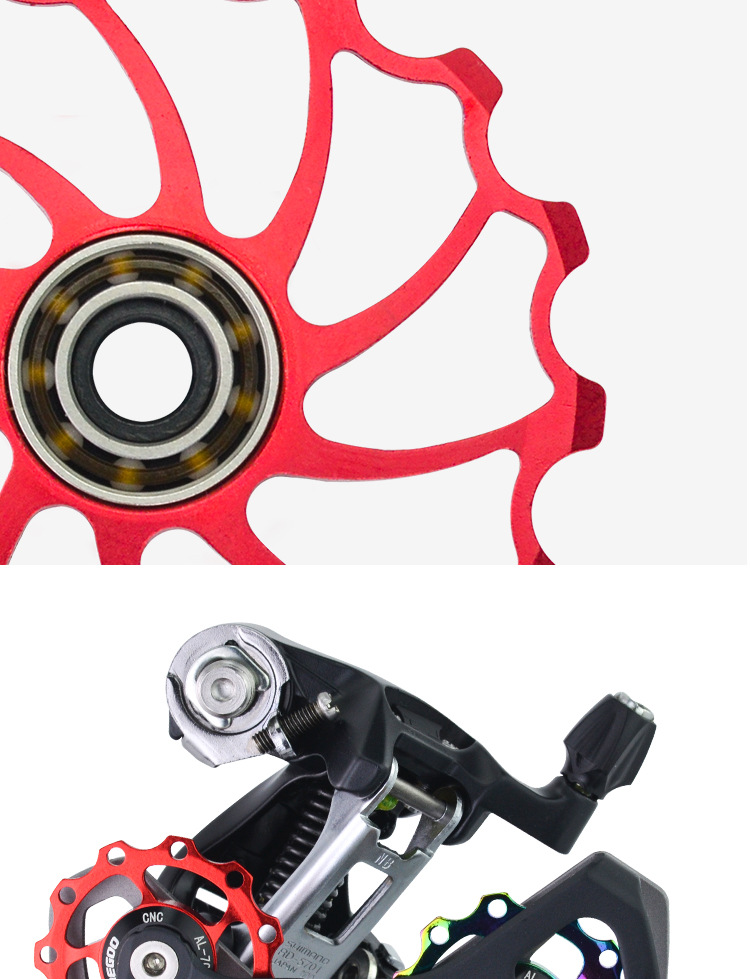 跨镜山地公路自行车后拨导轮陶瓷轴承培林11t13t15t变速器张力轮