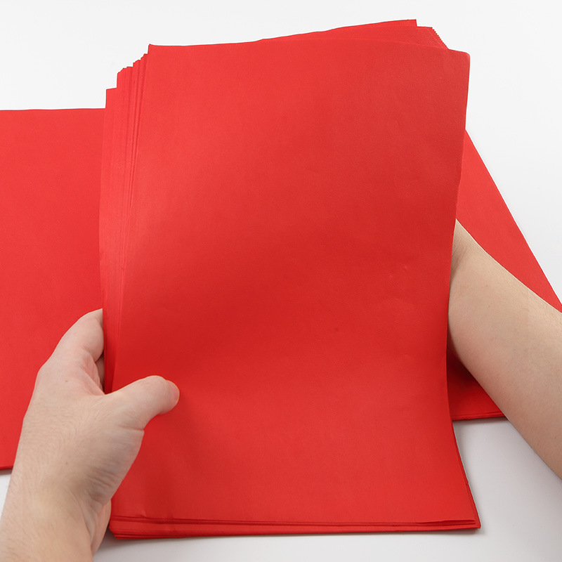 红宣纸剪纸专用纸双面红宣纸加厚大红色a3a4纸彩色生宣手工儿童裁