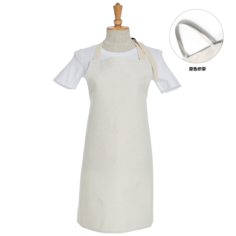 Sublimation Blank Material 380 Square Grams Composite Cotton and Linen Apron Home Painting Anti-Dirty Apron with Pocket