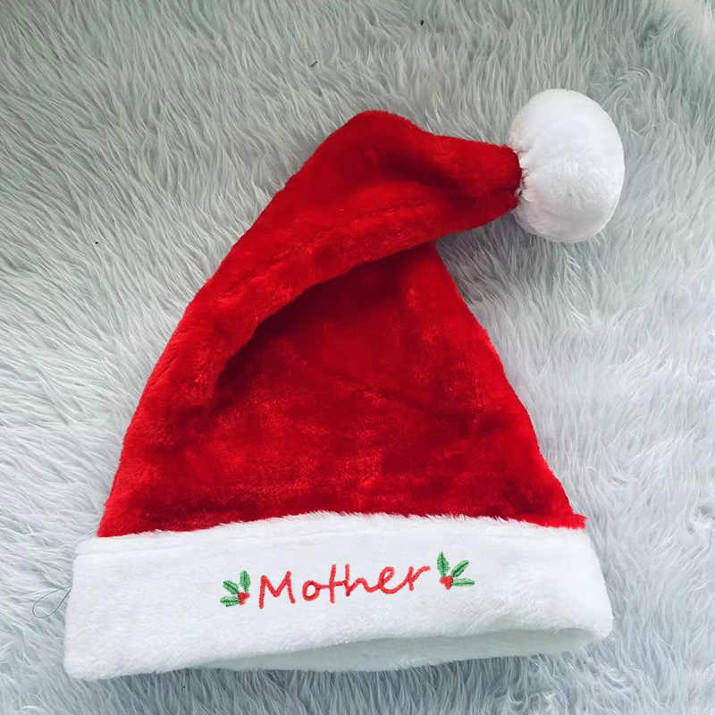 Plush Christmas Hat Family High-End Short Plush Christmas Hat Manufacturers Christmas Decoration Supplies Wholesale