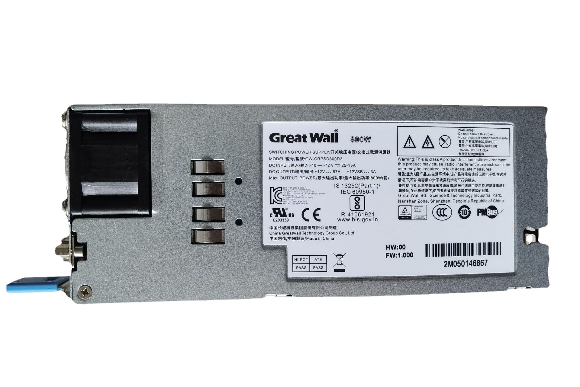 长城冗余直流电源 额定800w gw-crpsd800d2 服务器电源 -40v到-72