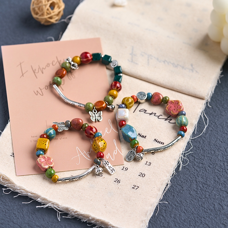 景德镇陶瓷手链男女礼物饰品小清新百搭民族风一米瓷文艺学生