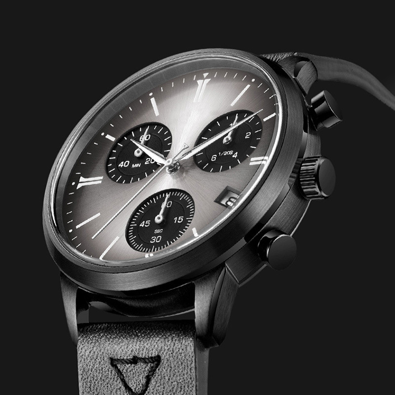 one second一秒厂家供应多功能防水锌合金男士真皮手表