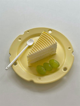 奶油芝士黄|韩风ins奶酪镂空陶瓷盘甜品盘沙拉盘耐高温早餐盘家用