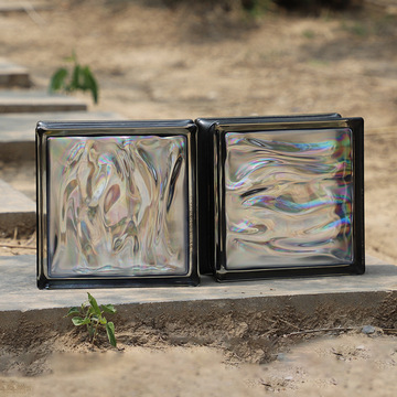 波米欧利超白高端空心玻璃砖块 珍珠彩黑色进口通透透明 方形透光