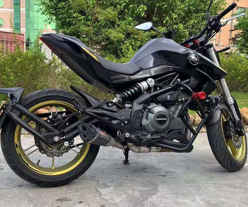 适用于钱江追350黄龙302s 改装侧排回压回旋带三元催化跑车排气管