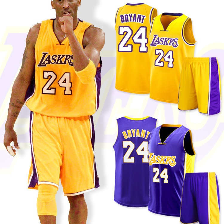 科比24号球衣男湖人23号詹姆斯欧文库里儿童篮球服套装训练服