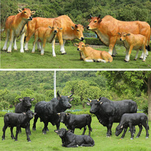 仿真牛雕塑水牛黄牛动物模型摆件户外园林景观草坪玻璃钢落地装饰