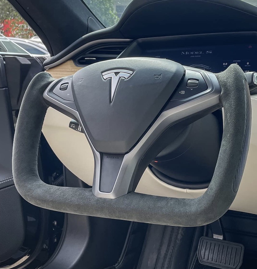 适用于tesla特斯拉model3/y/s/x改装碳纤维yoke方向盘