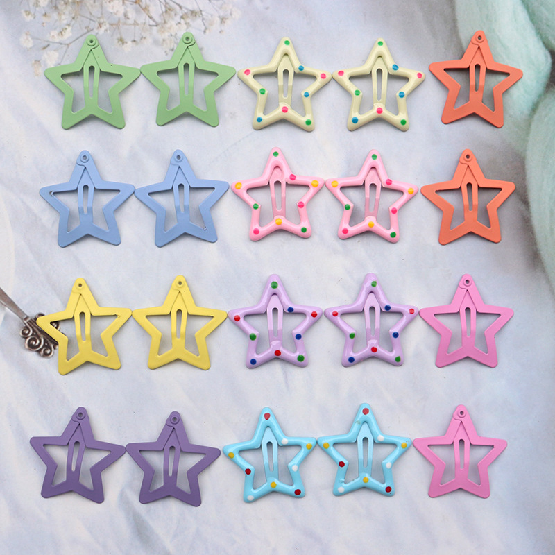 Exclusive for Cross-Border Ins Children's Star Hairpin Girls' Side Bang Clip BB Clip Broken Hair Hairpin Five-Pointed Star Hair Accessories