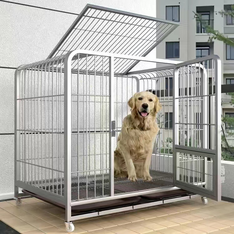 y1清仓狗笼家用室内小中大型犬宠物狗笼子加粗加固带厕所分离可折