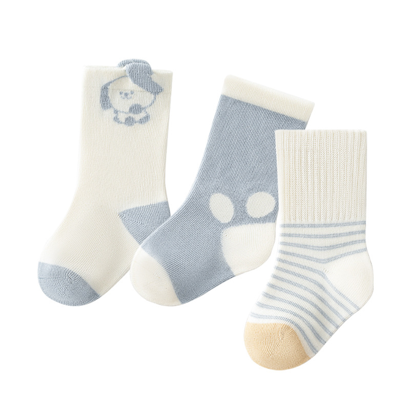 Baby Stockings 2024 Spring New Class a Not Tight Boys Girls Mid-Calf Length Children's Socks Baby Calf Socks