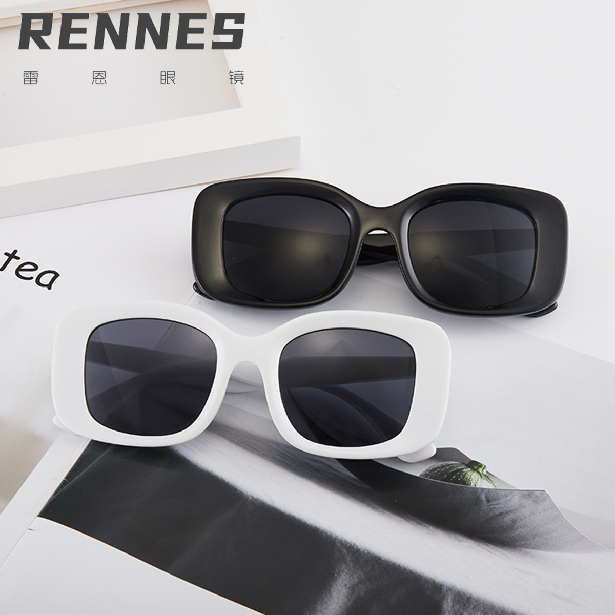 2021新款网红太阳镜复古猫眼大框墨镜炫酷风时尚太阳眼镜女1218