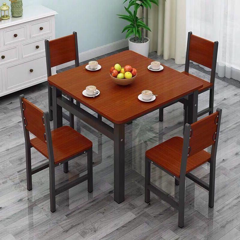 桌子椅子 一套简约正方形餐桌椅家用小户型简易四方快餐桌椅组合