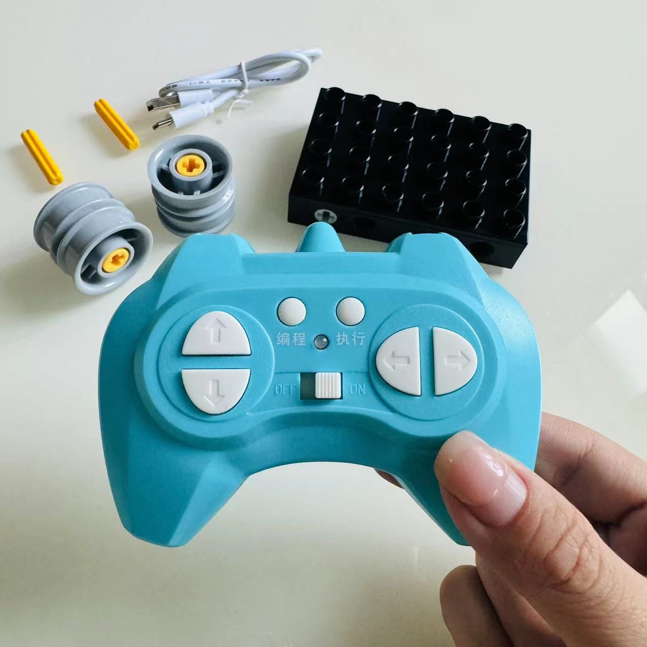 兼容乐高大颗粒积木马达编程电机9656/45002开益积木机器人代发