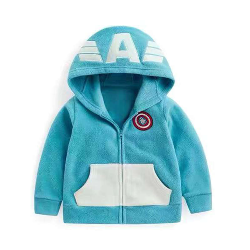 Autumn and Winter in Stock Cotton Polar Fleece Korean Style Thickened Warm Plush Coat for Boys and Girls Hooded Wholesale Children's Top