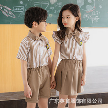 幼儿园园服夏天小学生班服条纹校服大班毕业照服影楼拍摄团体服批