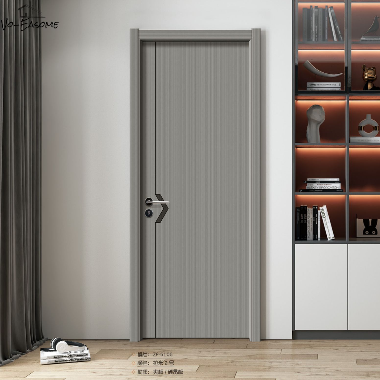 2021年新款实木门工厂碳晶门拼接同步镶嵌防潮房间卧室套装门民宿