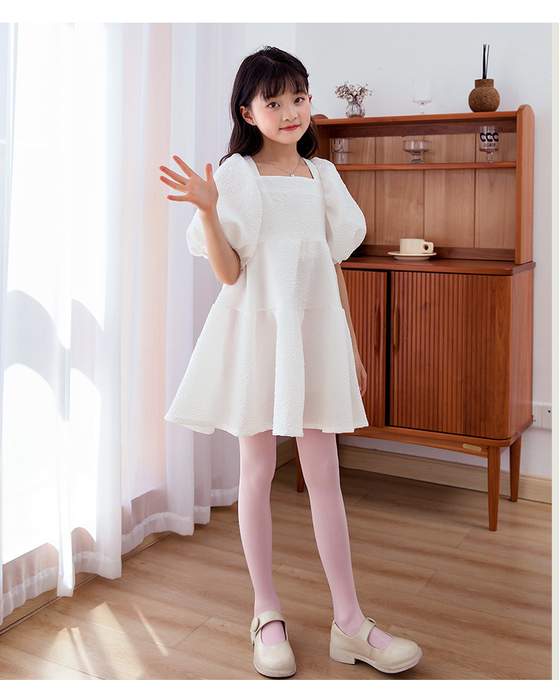 儿童白色舞蹈袜春秋夏季女童小脚丫脚底连裤袜学生天鹅绒跳舞袜子