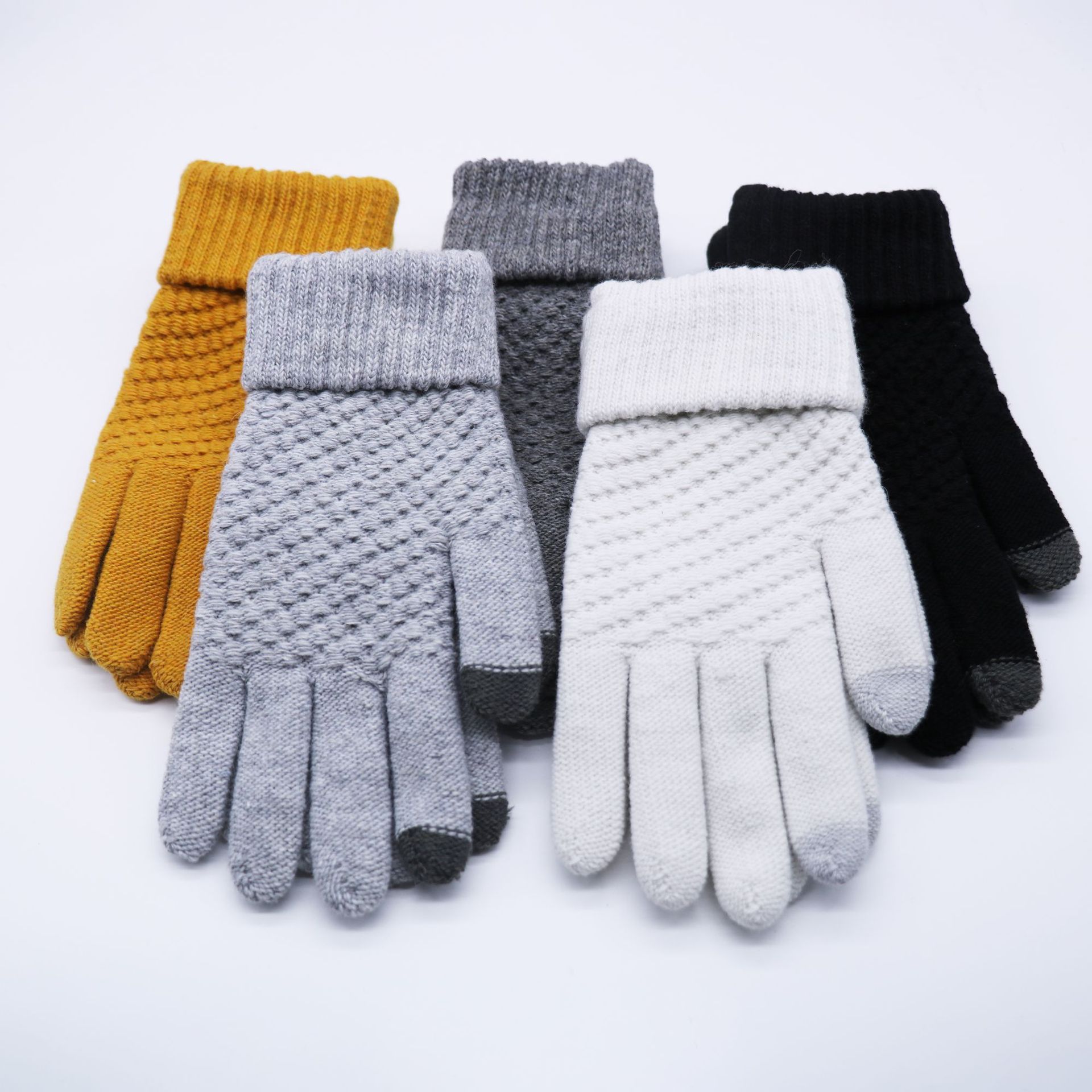 触屏手套菠萝手套防寒冬季保暖手套学生韩版手套加绒加厚骑行手套