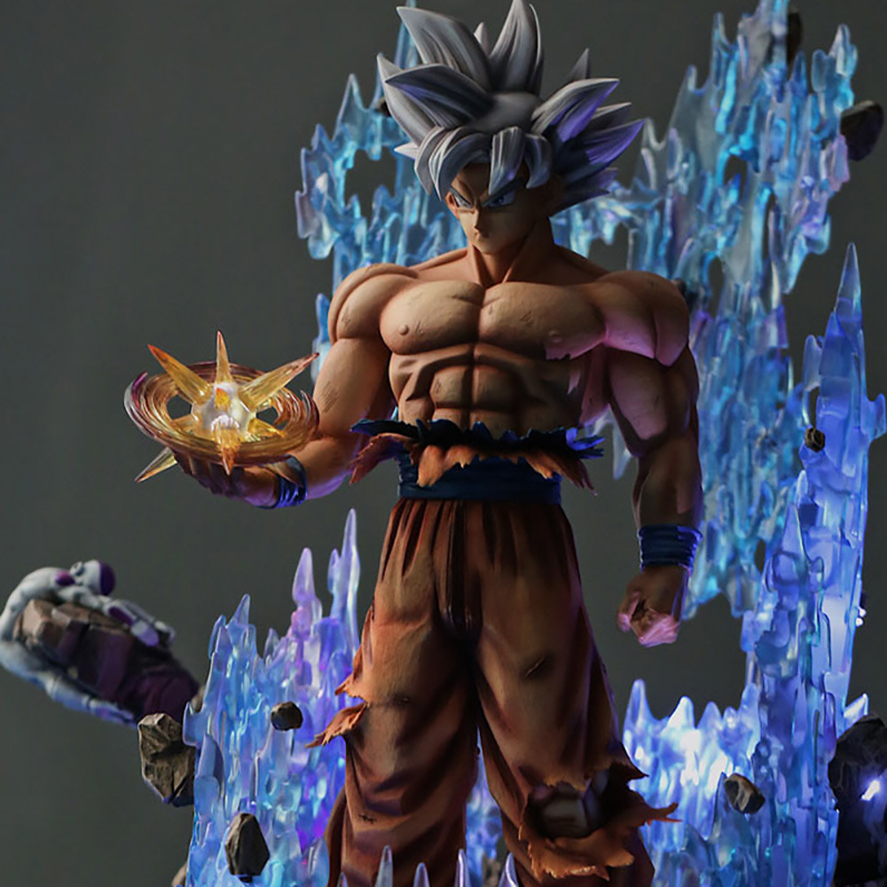 三雷gk 工厂定制龙珠 gk手办 自在极意功 悟空白发觉醒雕像