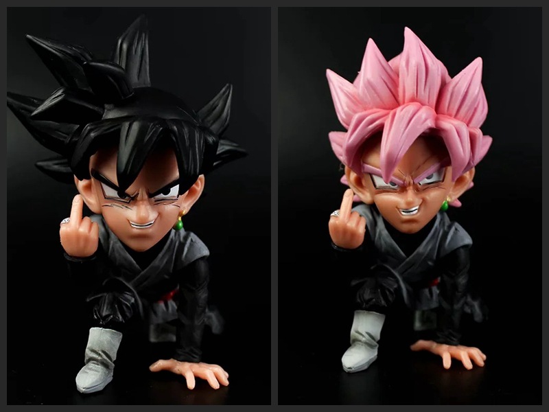 竖中指 粉发 黑发 悟空 扎马斯 q版公仔盒装手办