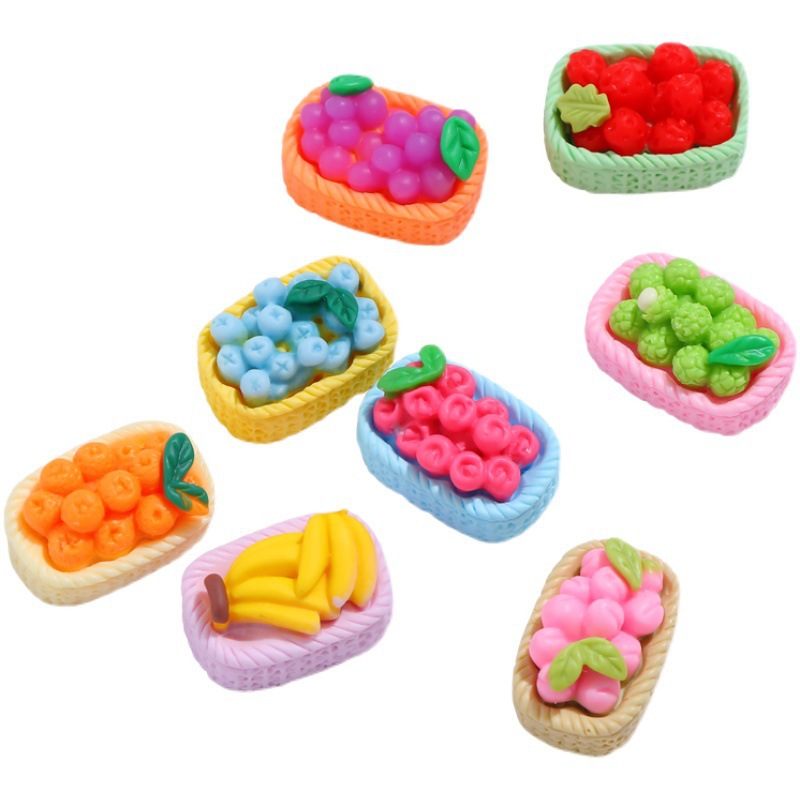 Cartoon Candy Toy Fruit Basket Cream Glue Phone Case DIY Material Package Handmade Hair Accessories Resin Accessories