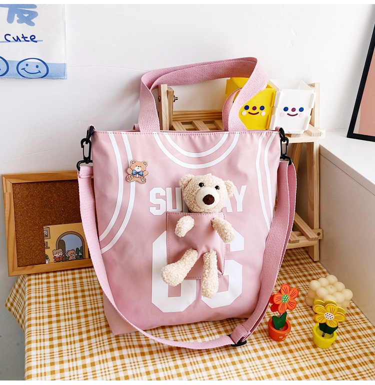 2021 New Nylon Hand-Held Tote Women's Bag Large Capacity Student Tuition Messenger Bag Soft Girl Shopping Shoulder Bag for Women