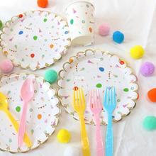 彩色气球一次性碟子蛋糕纸盘可爱儿童生日派对装饰用品聚会餐具
