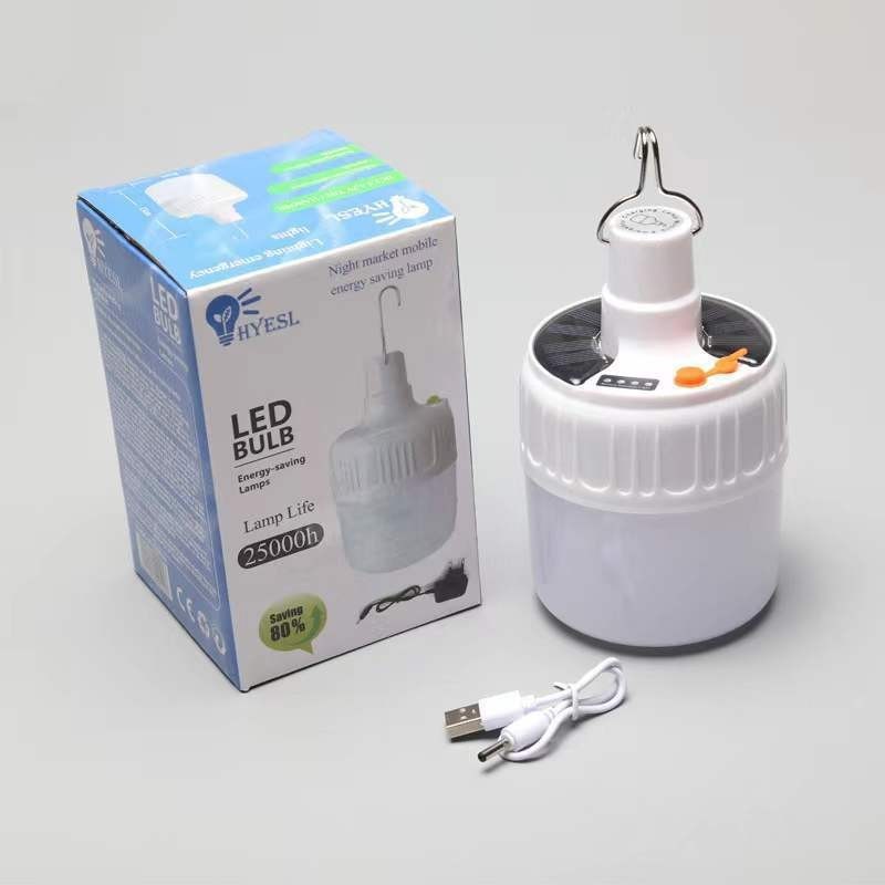 Solar Bulb Emergency Stall Usb Rechargeable Bulb Light Charging Lamp for Booth Led Night Market Stall Light