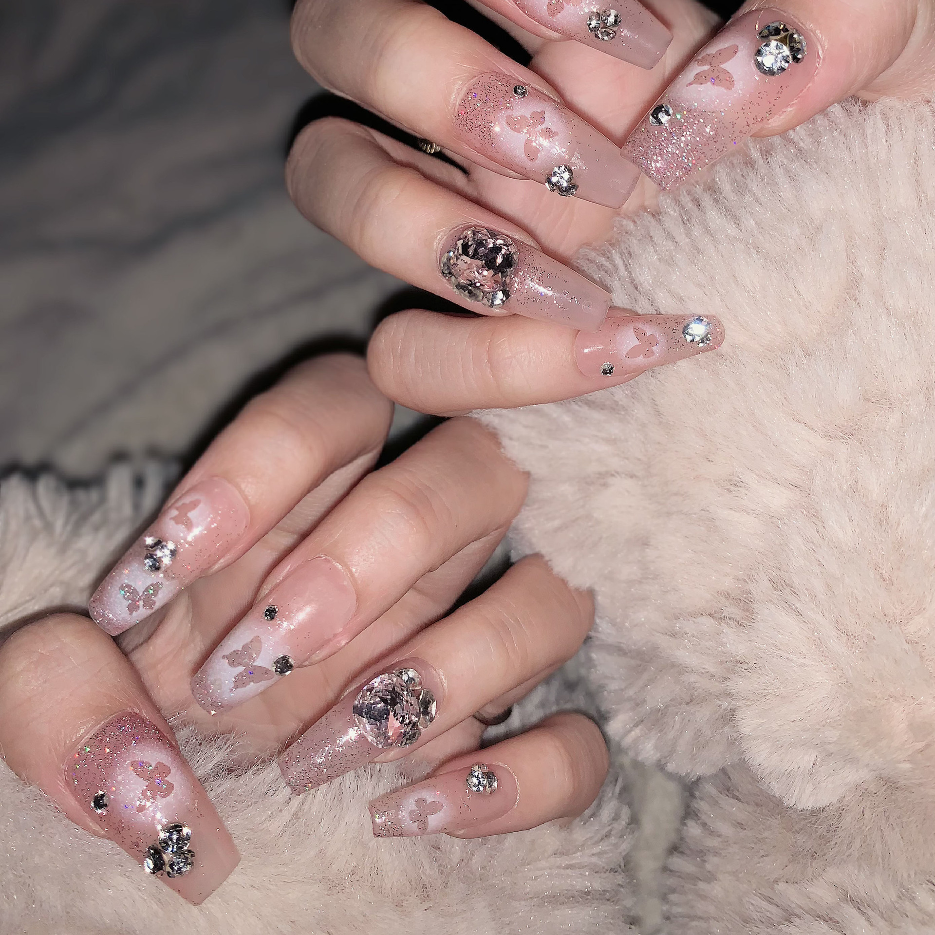 网红纯手工穿戴甲成品可拆卸美甲贴片来图制定高端指甲片批发制作