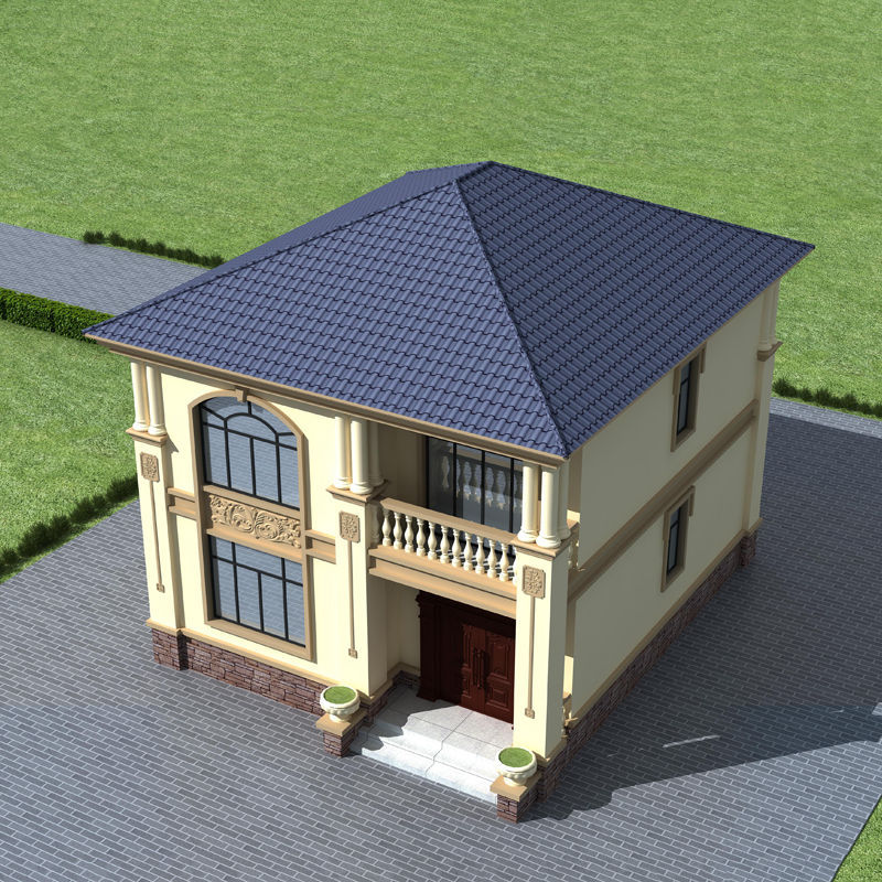 欧式二层小房子带花园自建别墅设计占地面积150平方米图纸外观