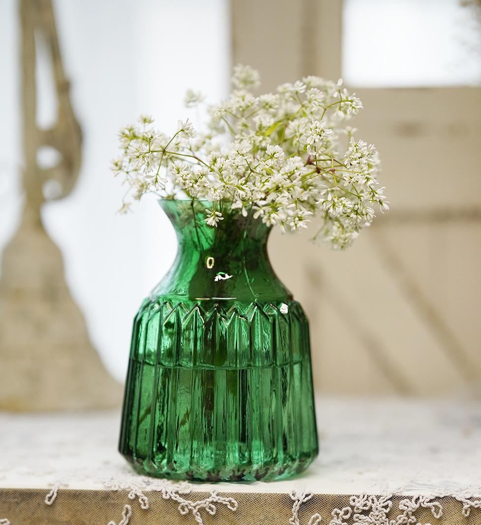 黑田园艺绿色玻璃花瓶