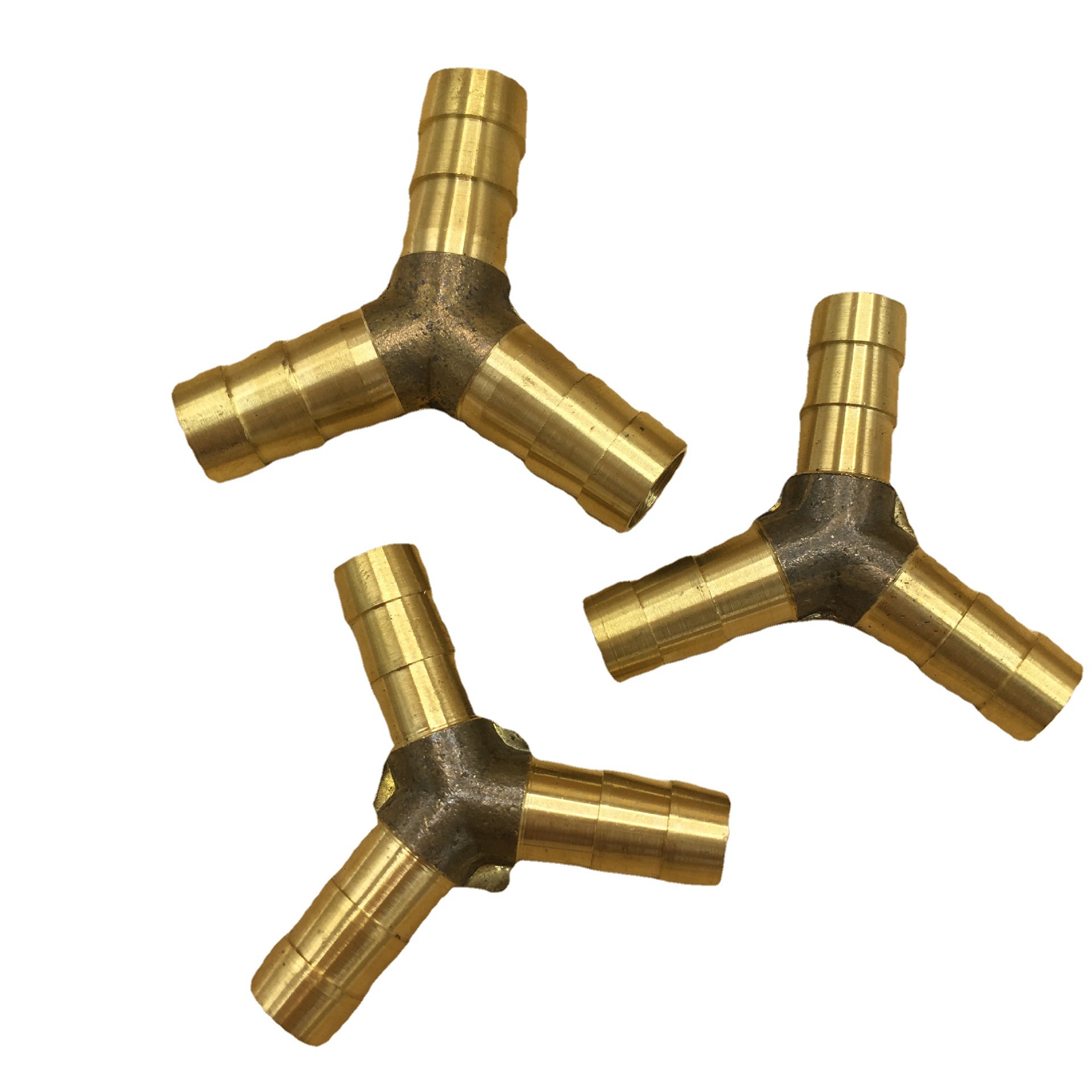 厂家直销铜三通加厚y型三通人字三通三叉宝塔三通气管三通8/10mm