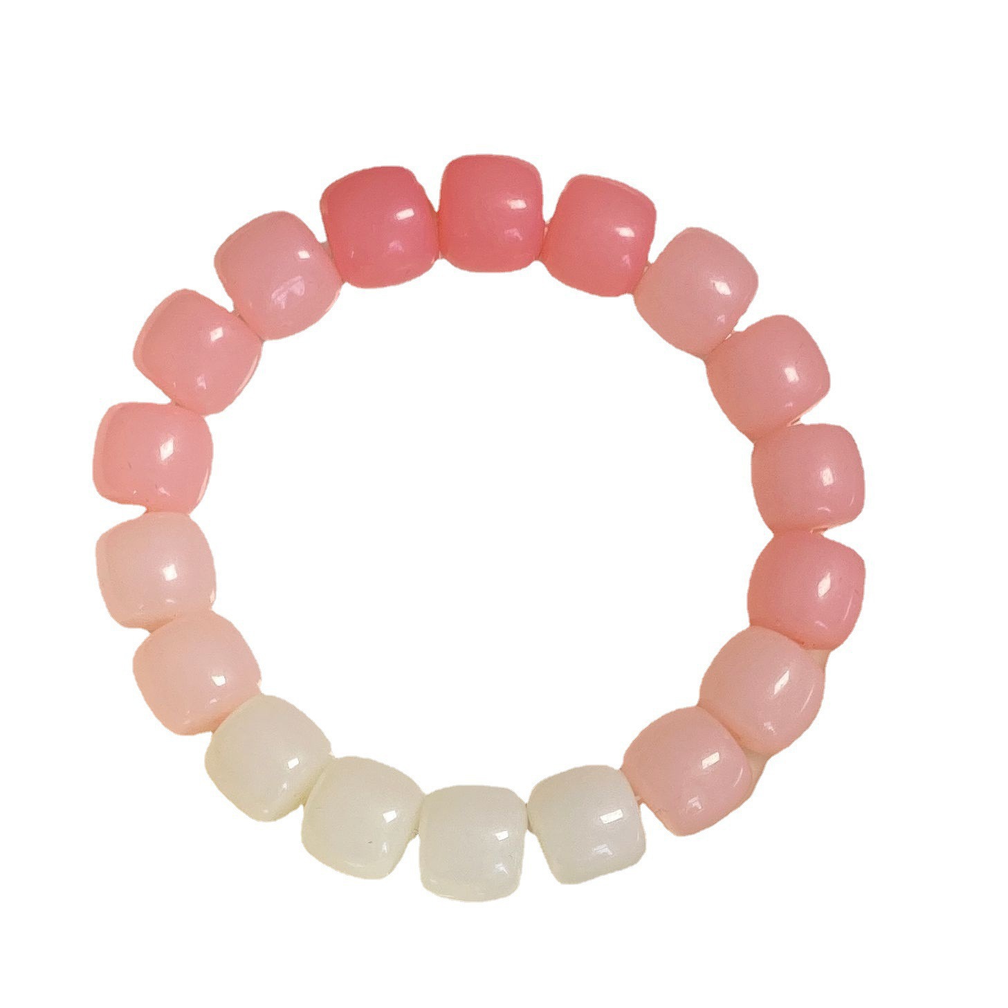 Ice Transparent White Jade Bodhi Bracelet Pliable Temperament Gradient Pink Student Version Hand Toy Ball Bracelet Hand