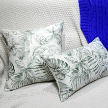 北欧风绿色植物印花棉麻沙发抱枕套轻奢床头靠垫客厅床头软装靠枕
