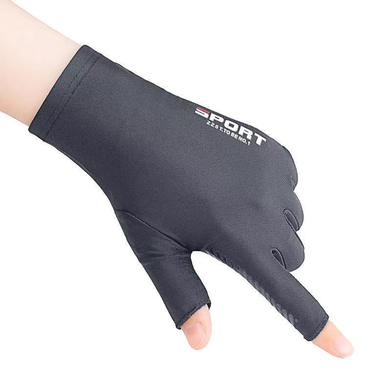 Driving and Fishing Gloves Missing Finger Half Finger Ice Silk Non-Slip Gloves Breathable Sun Protection Fitness Cycling Express Quick-Drying Gloves