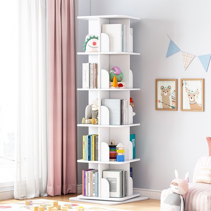 旋转书架绘本架置物架落地家用简约经济型桌上学生收纳小书柜