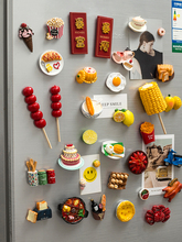 冰箱贴3d立体个性创意装饰地方美食小吃树脂磁性吸铁石文创磁力贴