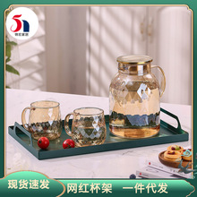 批发欧式铁艺托盘 家用水杯茶杯收纳盘 客厅茶几水果水具托盘摆件
