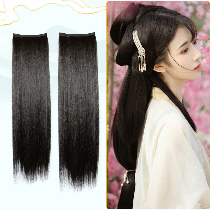 不易打结一片式玉米须发排古装汉服发型造型女古风接发假发片