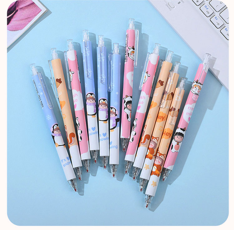 5mm子弹速干学生可爱碳素笔c3479下雪天