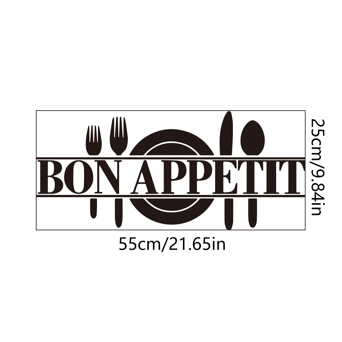 8344个性创意英文bon appetit厨房餐厅背景墙贴纸定制批发可移除