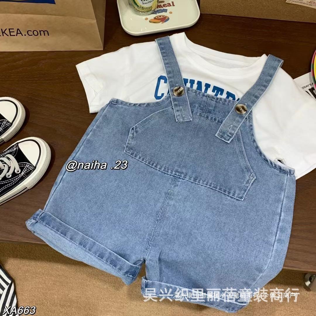 批发夏款中小童牛仔背带裤奶哈 特价 xa663-阿里巴巴