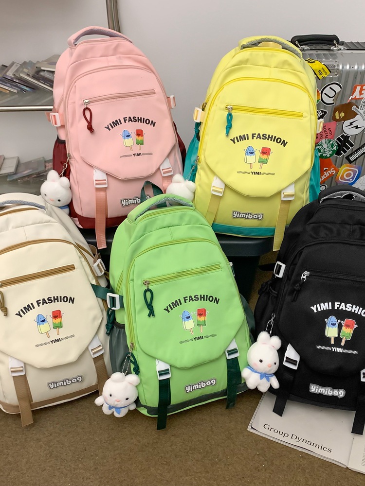 Schoolbag Female Junior High School Girl High School Student Backpack College Students' Backpack Simple Travel Backpack