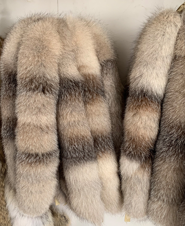 狐狸大帽条进口银兰狐狸毛领北面羽绒服皮草毛领大鹅款仿狼毛领子