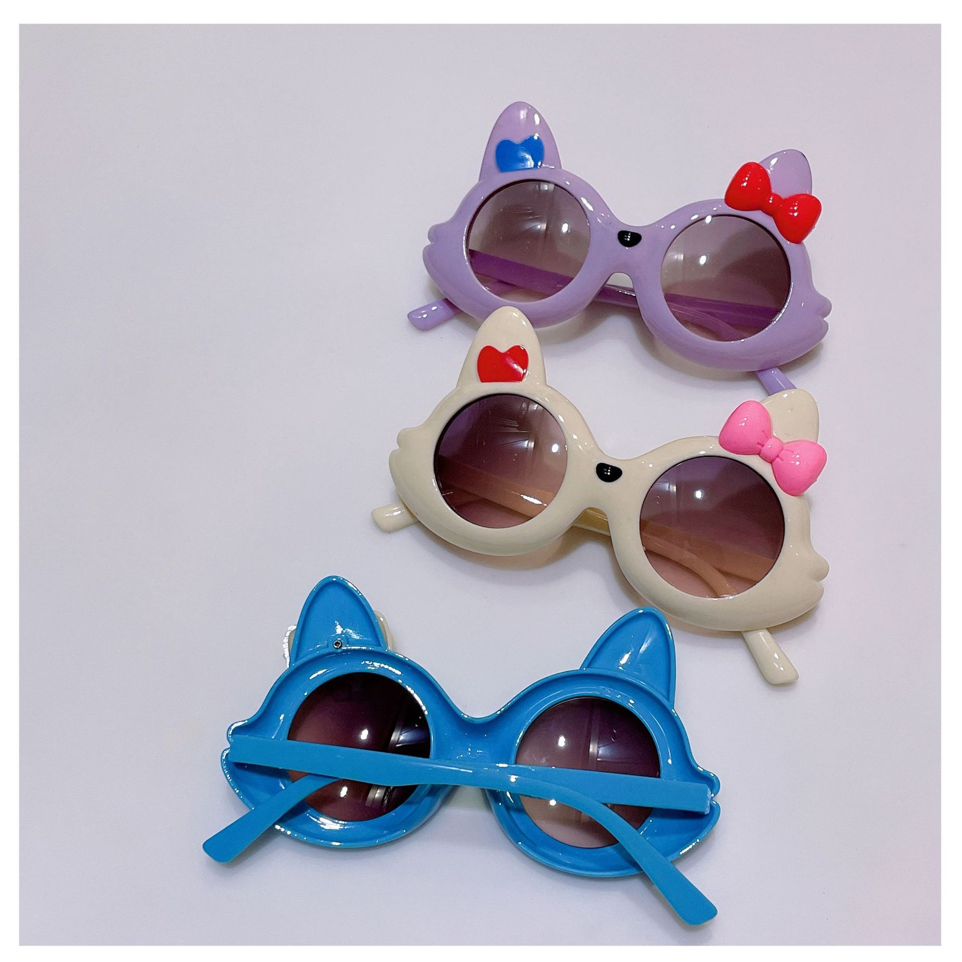 New Kids Sunglasses Cute Cartoon Fox Color Sunglasses for Boys and Girls Summer UV Protection Sun Protection Glasses