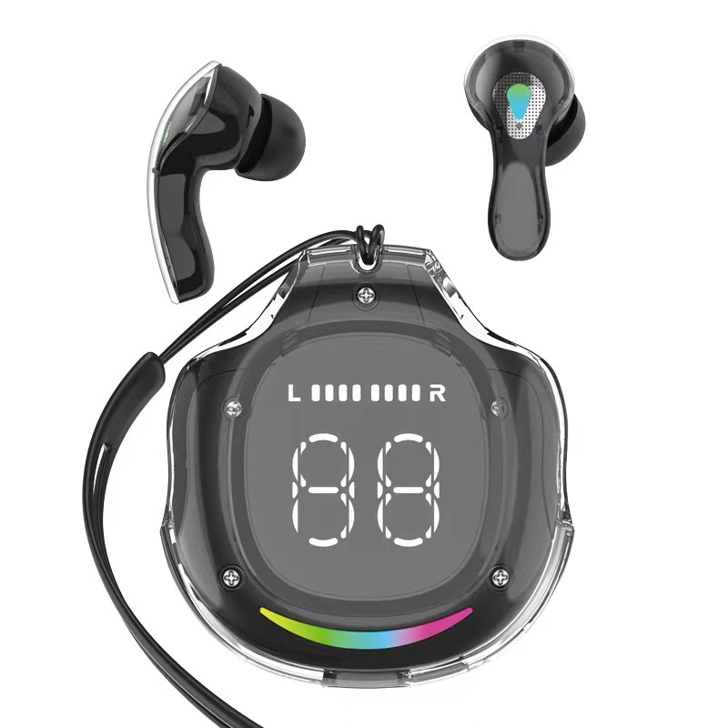 cross-border new popular transparent digital tws wireless bluetooth headset air40 air41 transparent three-generation wireless headset
